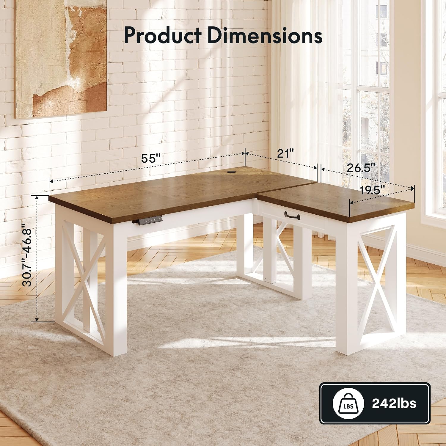 L Shaped Standing Desk with Dr - Desk Setup L Shaped ulasan dan harga