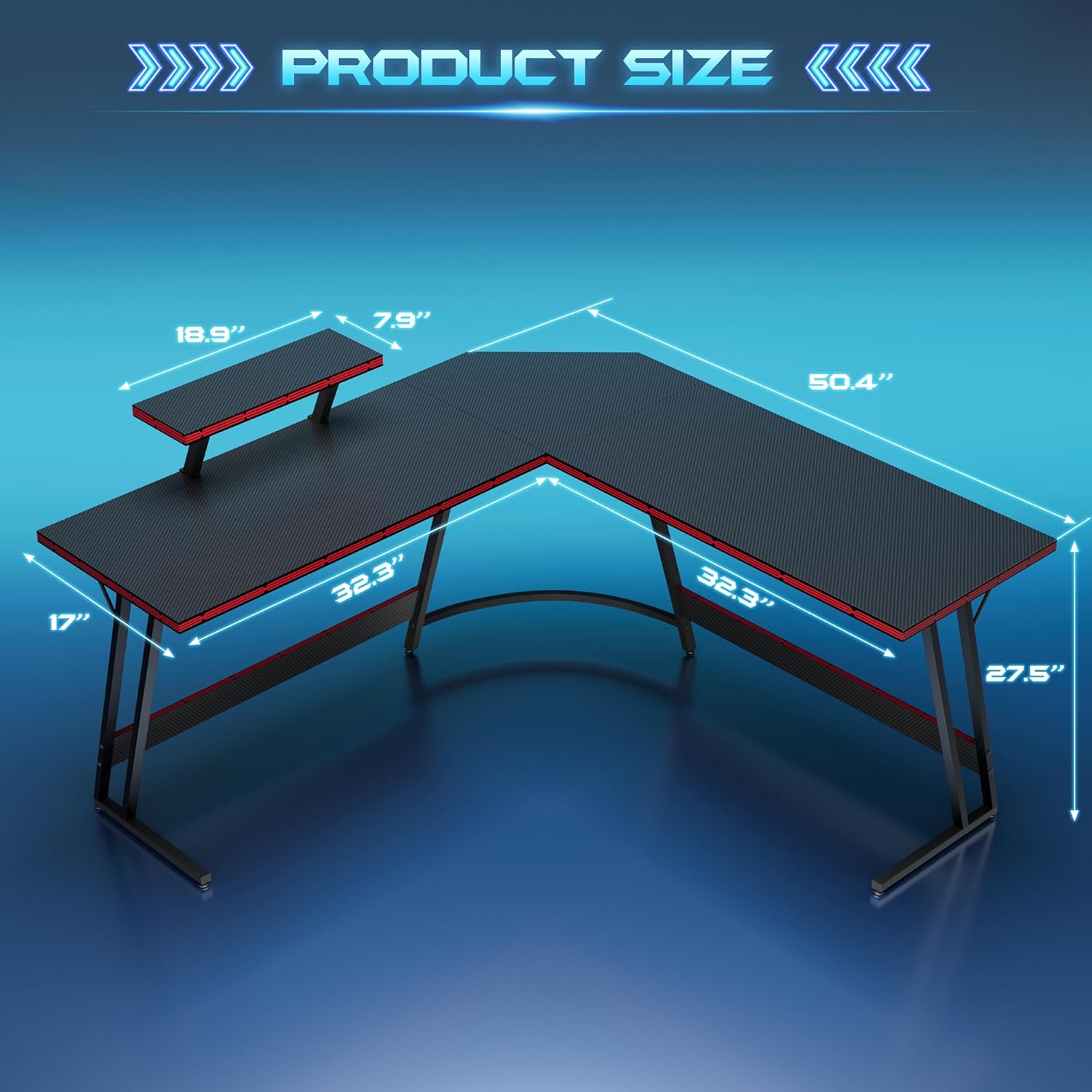 L-Shaped Adjustable Gaming Des - Desk Setup L Shaped ulasan dan harga